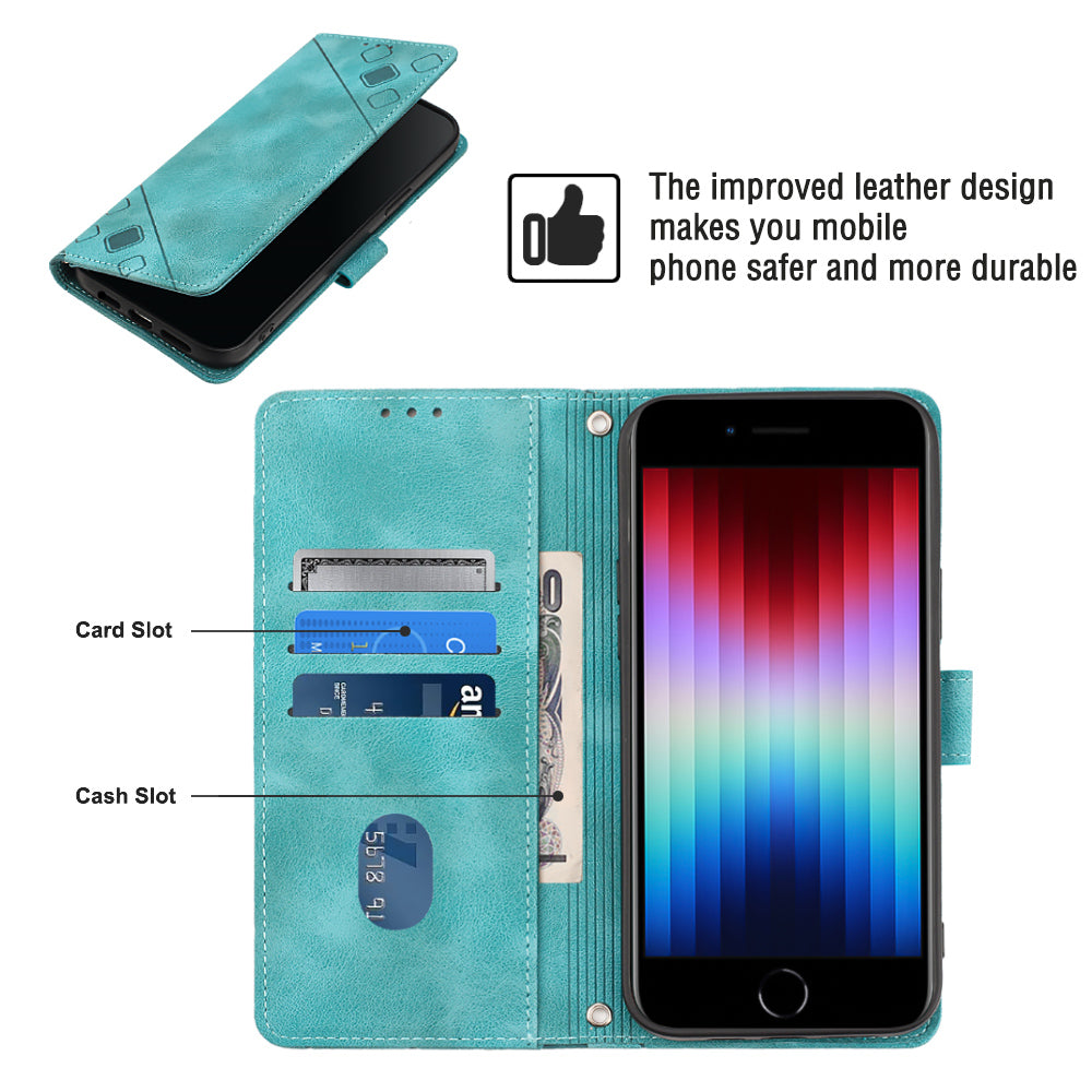 PT005 YB Imprinting Series-6 Leather Case for iPhone 7 8 SE (2020) SE (2022) Anti-scratch Flip Stand Wallet Cover PT005 YB Imprinting Series-6 Leather Case for iPhone 7 8 SE (2020) SE (2022) Anti-scratch Flip Stand Wallet Cover